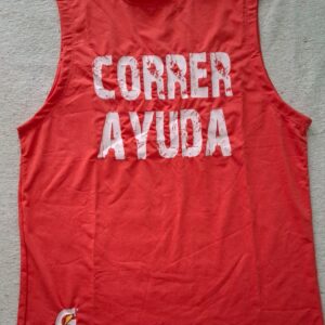 Remera CorrerAyuda Naranja Sin Mangas Hombre