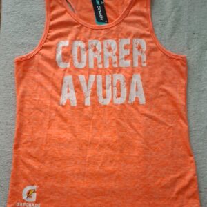 Remera CorrerAyuda Naranja Musculosa Mujer